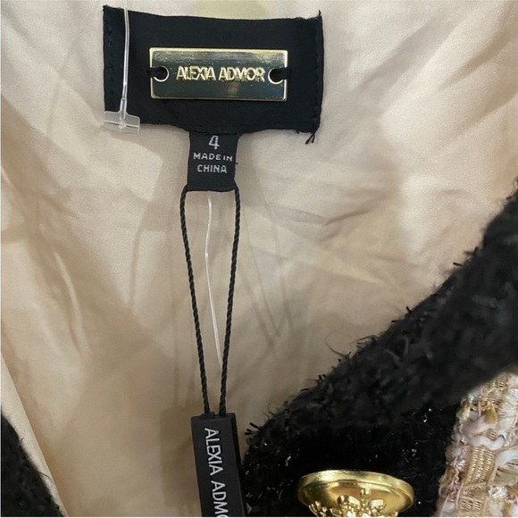 Alexia Admor tweed button up dress with gold buttons NWT - Picture 8 of 11